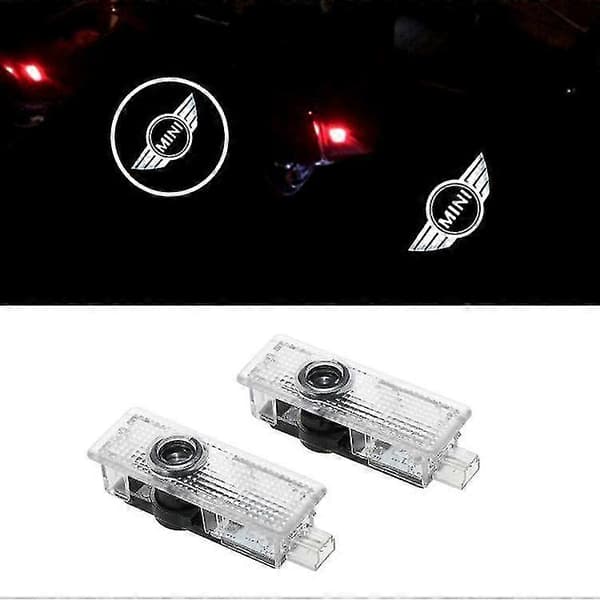 Passer til 2 stk. Passer til Mini Mini Cooper velkomstlysprojektorlys modificeret LED dekorativ