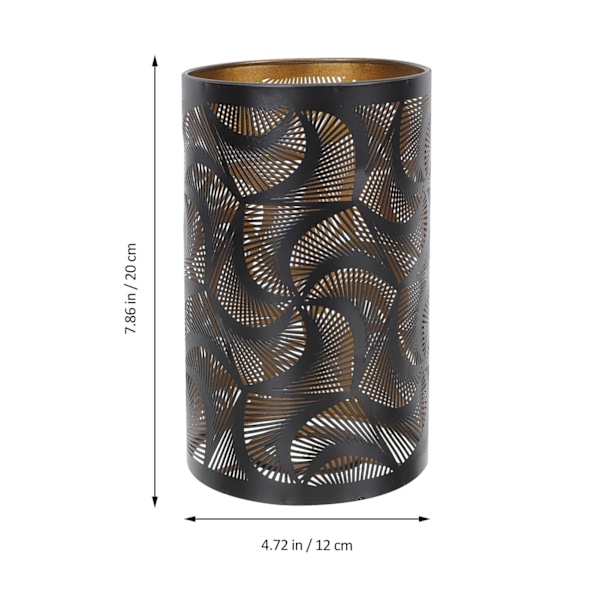 Sorte trommelampeskærme, huludskåret design, til bord-, gulv- og pendellamper, perfekt til bordlampe（20*12*12 cm）