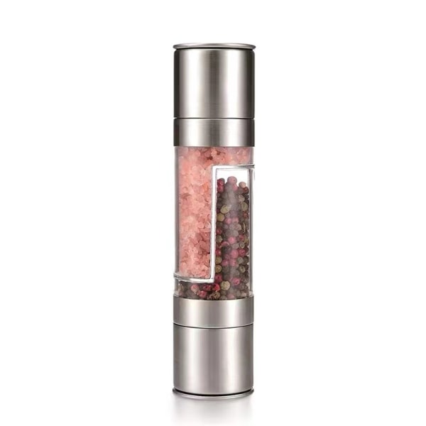 Salt- og Peberkværn 2 i 1 Rustfrit Stål Shaker Kværn, med Malende Kerne til at Male Salt og Peber Samtidig