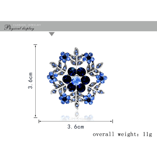 1 st Brosch Rhinestone Snowflake Brosch Legering Blomma Brosch Scarf Brosch Pin