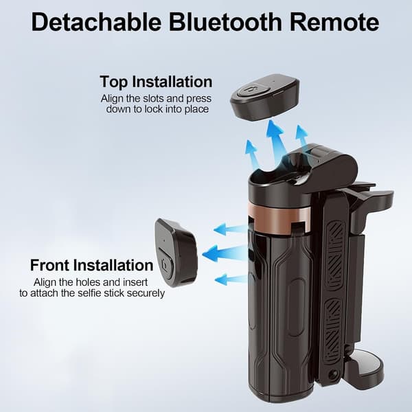 New Portable Selfie Stick, Mini Tripod, Reversible Flexible Mini Tripod, Selfie Stick with Remote Control