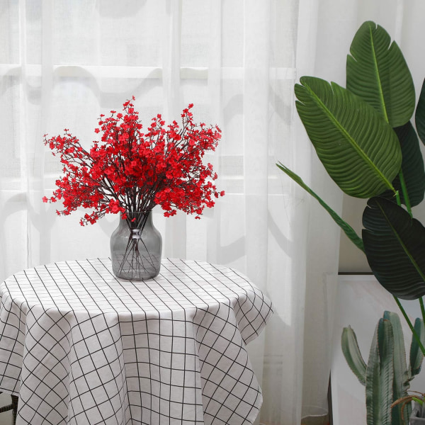 6 Stykker Baby Pust Blomster Kunstige Gypsophila Bukett Kunstig Silke Blomst Ekte Berøring Blomst for Hotell Hjem Kontor Kjøkken Bad