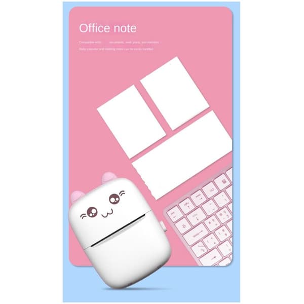 Small Wireless Thermal Photo Printer Portable Pocket Student Mini Error Label Printer Pink
