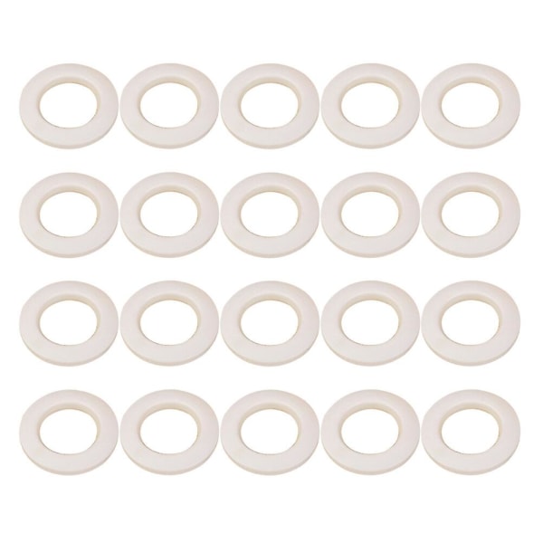 80 st Gardincirklar Plastgardingenomföring Gardinstång Tillbehör för sovrum Vardagsrum (vit White 7X7cm