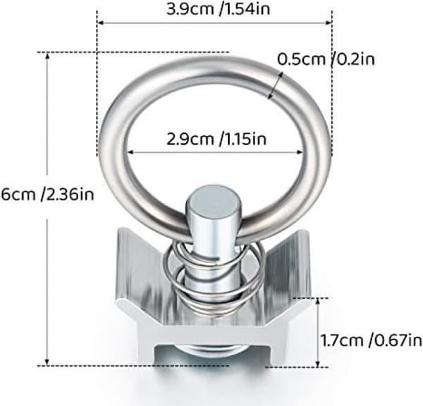 10 x Single Stud med ring 1000 kg aero surrningsstud för aeronaut