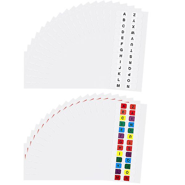 40 ark Sidmarkörer Flikar Alfabetflikar Plast Notebook Alfabetiska flikar Självhäftande sidflikar Blandad färg16,9X6,5CM Assorted Color 16.9X6.5CM