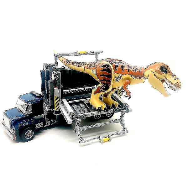 Transport byggeklosser tyrannisk dinosaur Jurassic dinosaur leketøy byggeklosser barnegave10928 (Ingen boks)