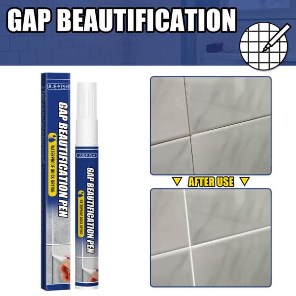 Round grout pen for tiles - refresh the joints - white -
