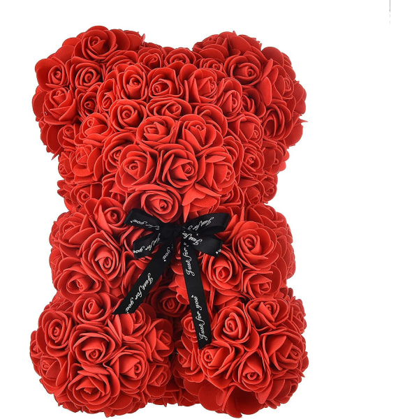 Rose Bear - Rose nallebjörn på varje blommig björn. Perfekt för jubileum, rosbjörn, mödrar, genomskinlig presentförpackning ingår!
