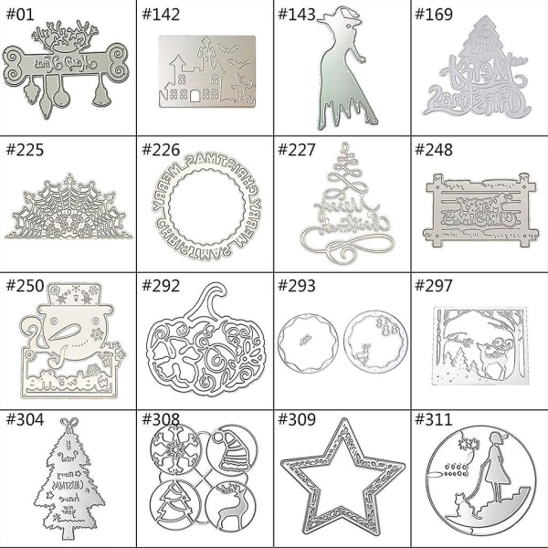 Jul Halloween Metallskärning Stencils Dies Gör själv Scrapbooking Album Papperskort Julgran med fluga