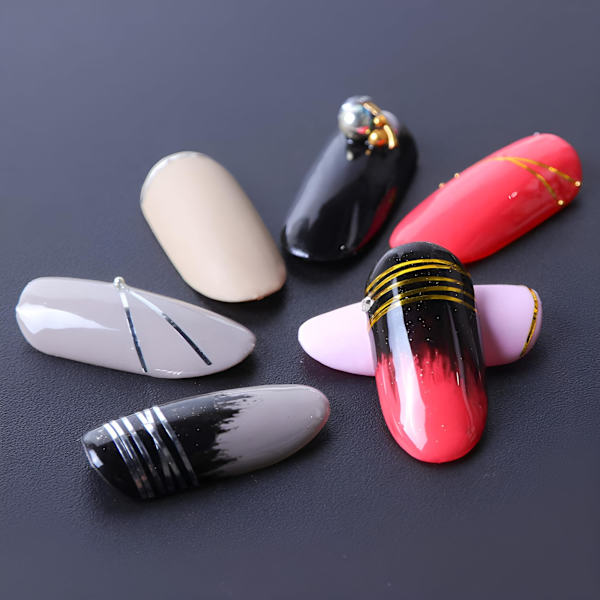 20-delars professionell nagelkonstborstar set, prickverktyg, dammborste, nagelritpenna för perfekt manikyr och detaljerade designer