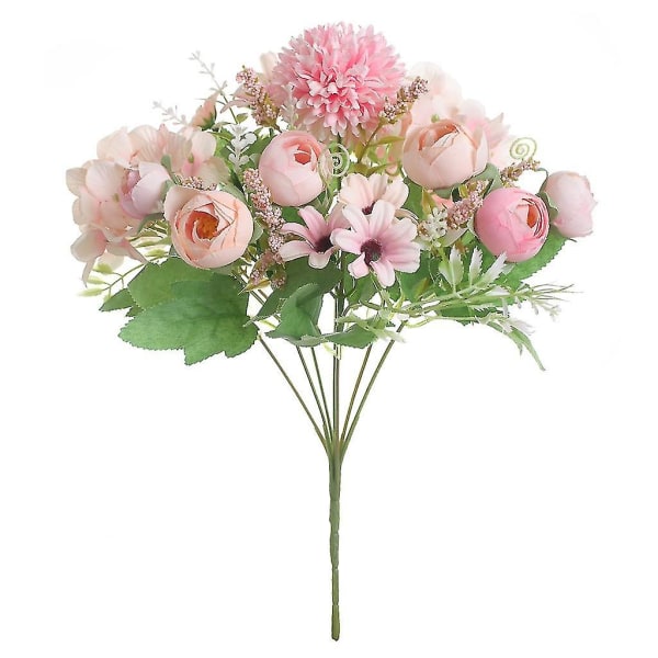 Høj kvalitet Farverige Te Knopper Hjemmefotografering Bryllup, Indretning Hotel Lobby Scene Layout, Smuk Rayon Kunstig Blomst Bryllup Valentinsdag