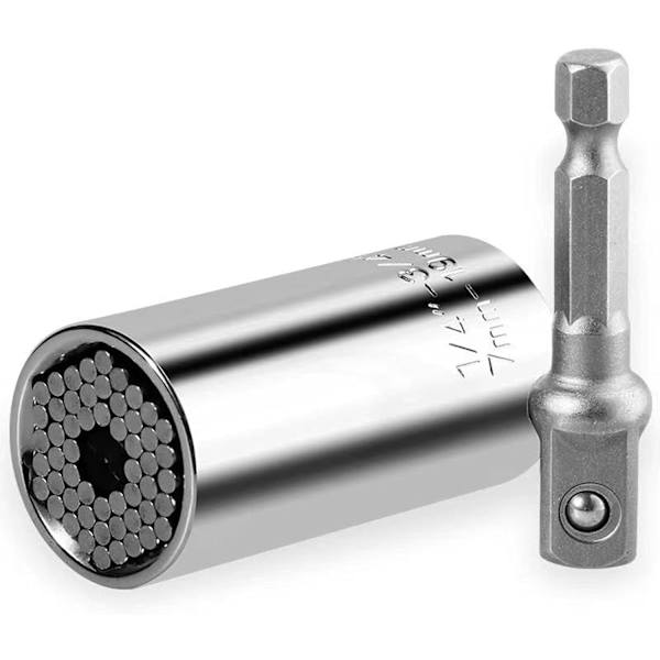 2 stk Universal Sokkel 7-19mm Universal Sokkel Nøkkel Høy Kvalitet Krom Vanadium Multifunksjonell Håndverktøy Adapter Verktøy