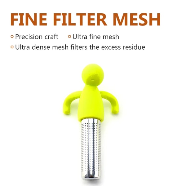 Te-infuser, Te-blad Te-si, Løse Blade Te-filter, Løse Te-filtre, Te-diffuser, Rustfrit Stål Te-filter med Silikonhåndtag