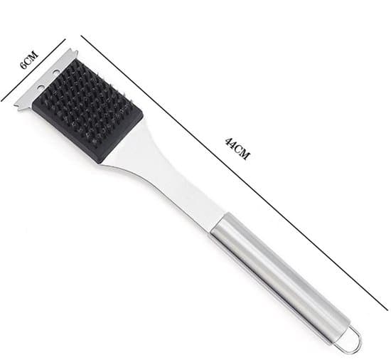 2-delad grillborste - för alla grillar - Silver - Rostfritt stål