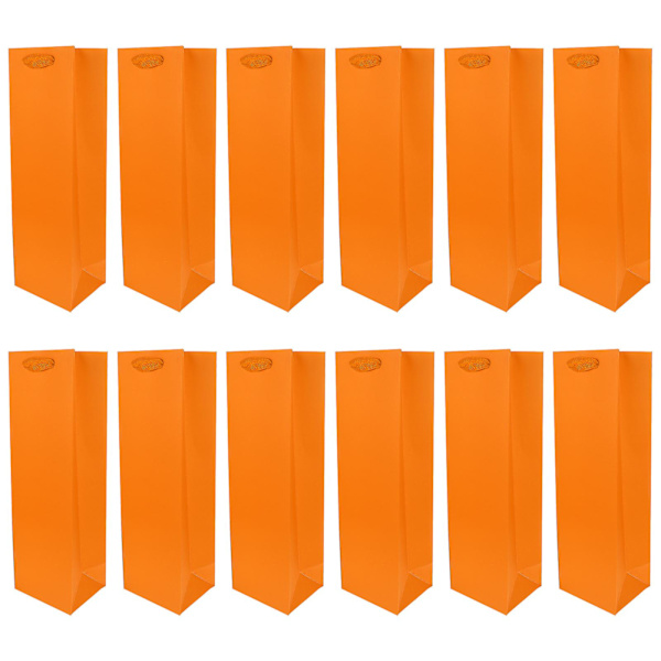 12 kpl Korkealaatuisia Pullokasseja Paksuja Paperikasseja Koristeellisia Kasseja Punaviinille Oranssit 35x11cm