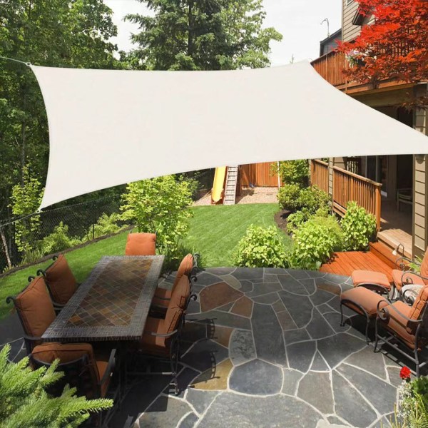 Sun Shade Sail Waterproof Rectangle Shade sail  UV Block Canopy Shade Sail Awning for  Backyard Lawn Garden Outdoor Acti