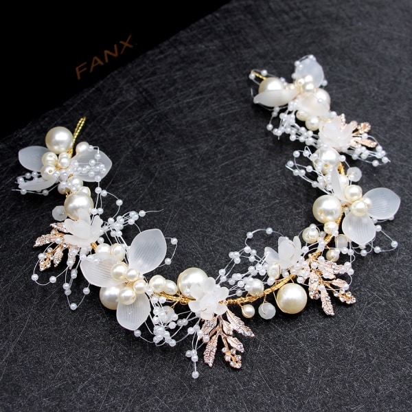 Krystall Bryllupshodeband med Rhinestones Blomster Hårtilbehør for Bruder og Brudepiker Bryllupshodeplagg for Bryllup