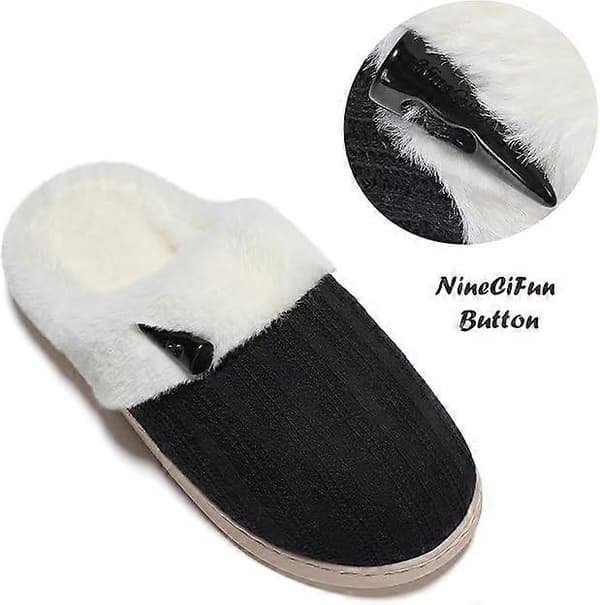 Bekväma tofflor med memory foam, fluffiga sovrumstofflor, halkfria innetofflor för hemmet