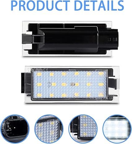 2X LED-nummerpladelys til Renault Vel Satis Twingo 2 Clio 3 Clio 4 Es-FM-