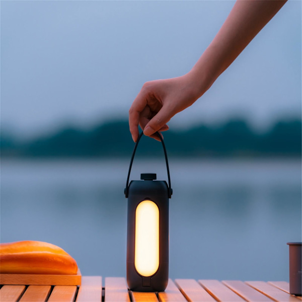 Camping Lygte Genopladelig, 3 Lystilstande Campinglys Lommelygte, 10000ah Power Bank Lygte