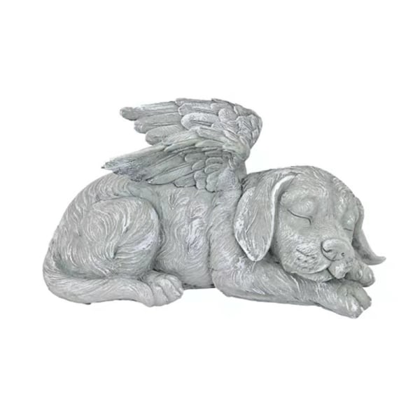 Angel Dog Design Toscano Memorial Cat Pet Angel Æresstatue Gravsten, 12x5x6cm, polyresin, antik sten