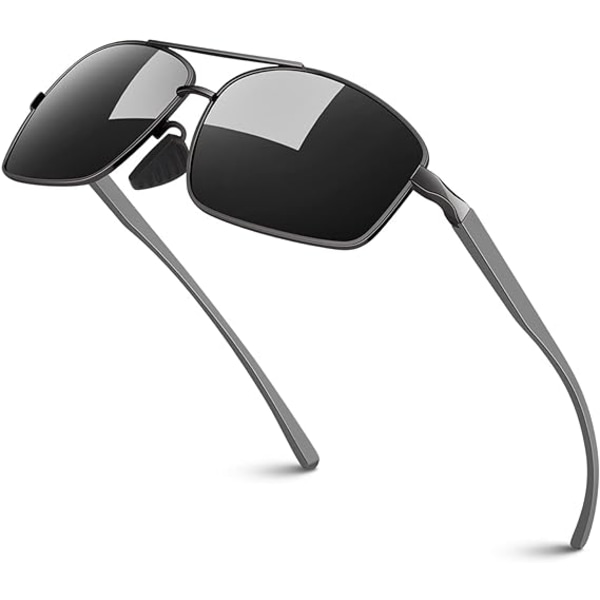 Polariserte solbriller for menn Pilot rektangulære ultralette briller Antireflekslinser Kjøring Fiske Solbriller