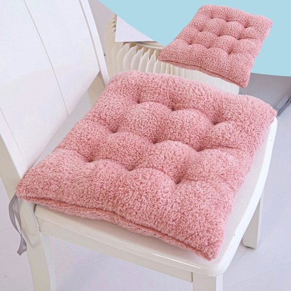 Sitteputer for hjemmebruk, polstrede fløyelsmyke gulvputer for stue Tatami, 16 tommer rosa