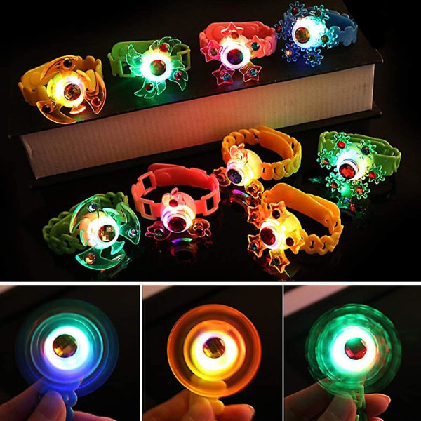 12 stk LED-lysleker Partyartikler LED Blinkende Lampe Armbånd, Jente Gløder I Mørket Bursdagsgaver Karneval Halloween Partyartikler Acce