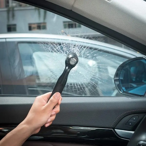 1 Pack Bilsäkerhetshammare 3 i 1 Automatisk Nödutrymningshammare med Fönsterkrossare och Säkerhetsbältesklippare Flyktverktyg