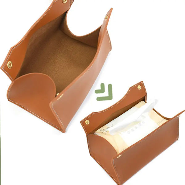 Papirserviet Holder i Moderne Stil, Serviet Dispenser Box, Servietæske Cover, Minimalistisk Opbevaringspose - Designet med Moderne Kunstlæder