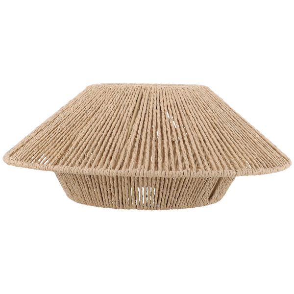 Taklampa Skärm E27 Sockel Inomhus Ljusskydd Simulerad Rattan Lampskärm Ljusbrun 30.5x30.5cm