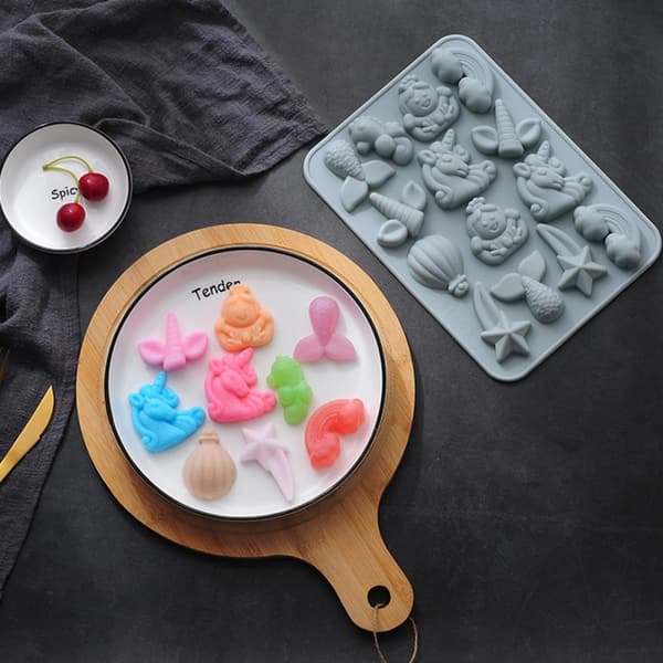 2 stk havfruehale silikonform kakebakeredskap for fondant, baking
