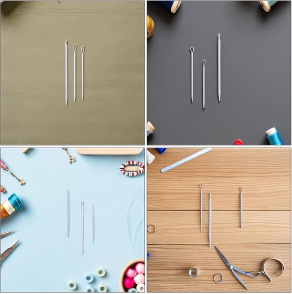 9 Pieces Large Eye Nylon Wool Threading Needles, Medium and Small Sizes