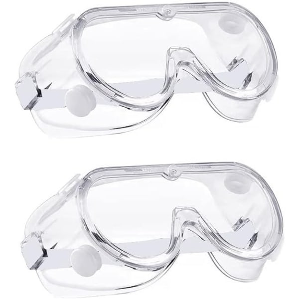 2 par sikkerhedsbriller gennemsigtige beskyttelsesbriller med anti-dug linser sidebeskyttelse og UV-beskyttelse til gør-det-selv, Ch