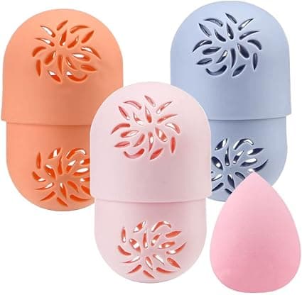 3 stk Silikonesvamp Holder 3 stk Makeup Svampeholder