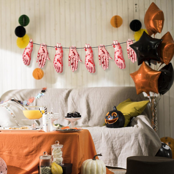 2-sæt - Glad Halloween Banner | Halloween Party Dekorationer til Indendørs og Udendørs - Halloween Baggrundsguirlande til Udenfor