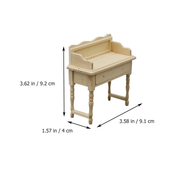 Miniature Skrivebord Model Mini Hus Simuleringsbord Mini Skrivebord 9,1X4X9,2CM
