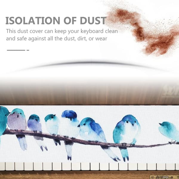 Cotton Linen Piano Keyboard Cover, Thickened Dustproof Cloth, Smooth Surface Keeps Piano Clean, Suitable