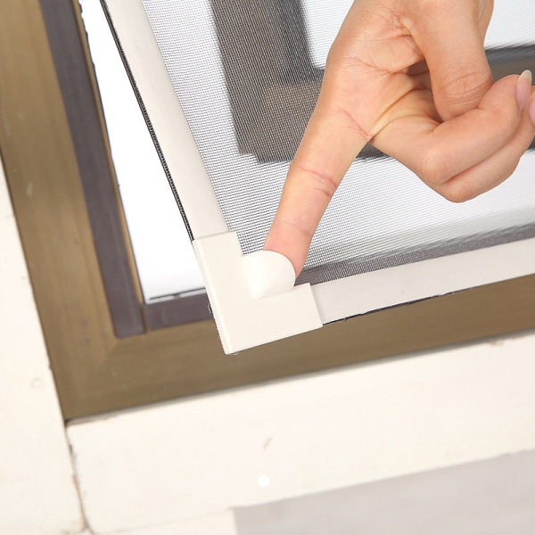 Magnetisk fönsterskärm Justerbar gör-det-själv fönsternät Fiberglas Fine Mesh skärmskydd Passar 47" x 43" vit fönsterram