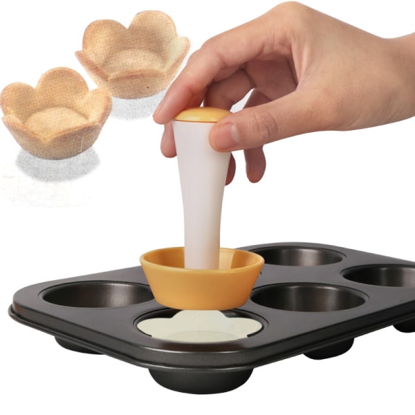 Syrta molds, Bakelse Deg Tamper Kit Fruktpajmaskin Blom-/cirkelkakor Kexskärare Bakverktyg för att göra DIY Cupcake Muffins, Pecannötpajer,