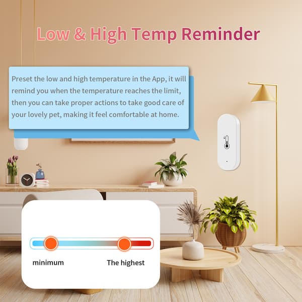 WiFi temperatur- og fuktighetssensor innendørs termometer hygrometer