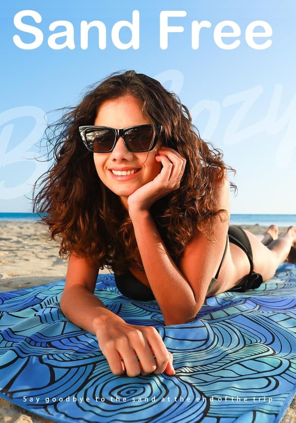 Thin Lightweight Beach Towel Sand-Free Quick Dry Absorbent Compact Towels for Pool Camping Beach Accessories