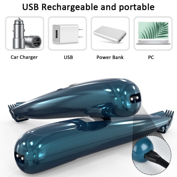 Husdjursklippare med LED-lampa, Professionell Hårtrimmer för Hundar och Katter, USB-laddning, Elektrisk Hårtrimmer Aut