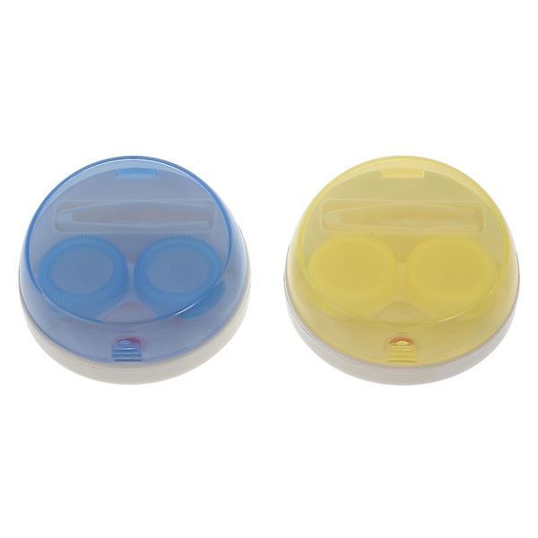 2 stk Linses Rengøringsboks Linses Opbevaringsboks Praktisk Linses Rengøring Elektrisk Rengøring Rengøringsholder Hjem Linses Etui Blå 7.5X7.5X3CM