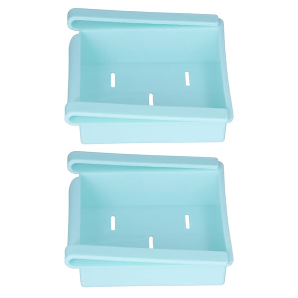 2 Pcs Refrigerator Organizer 5 Vents Ventilation and Drainage Integrated Handle Refrigerator Storage Rack