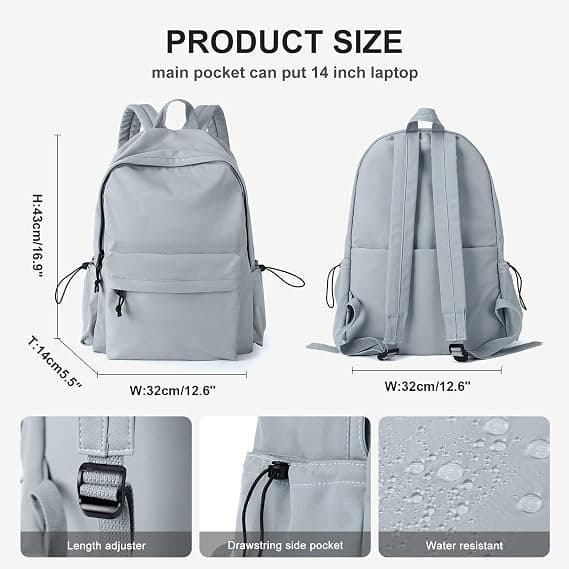 Lightweight Water-Resistant Backpack, Blue