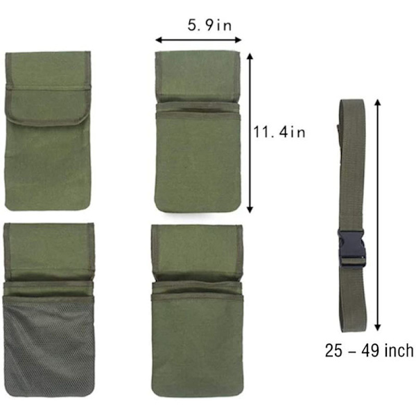 Grönt DIY-bälte med fickor Multifunktionellt verktygsbälte för elektriker Midjebälte Förvaringspåse Organiserare Tote Bag Organiserare