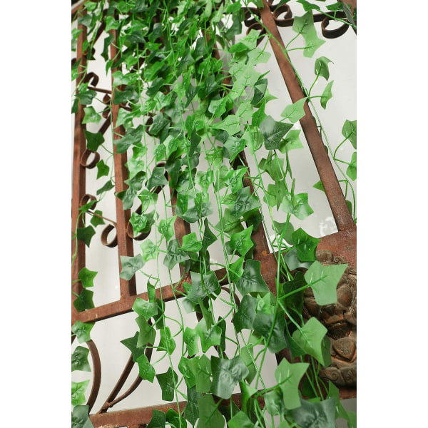 90 fot 12 tråder kunstige vinstokker Falske eføyblader hengende kransplanter bryllupsveggdekor eføyblad