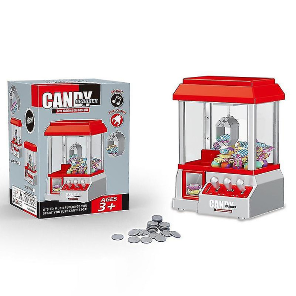 Caraele Mini Claw Machine Arcade Toy Kids Candy Machine Retro Carnival Music och 24 spelmynt Födelsedagspresent Party Game Toy